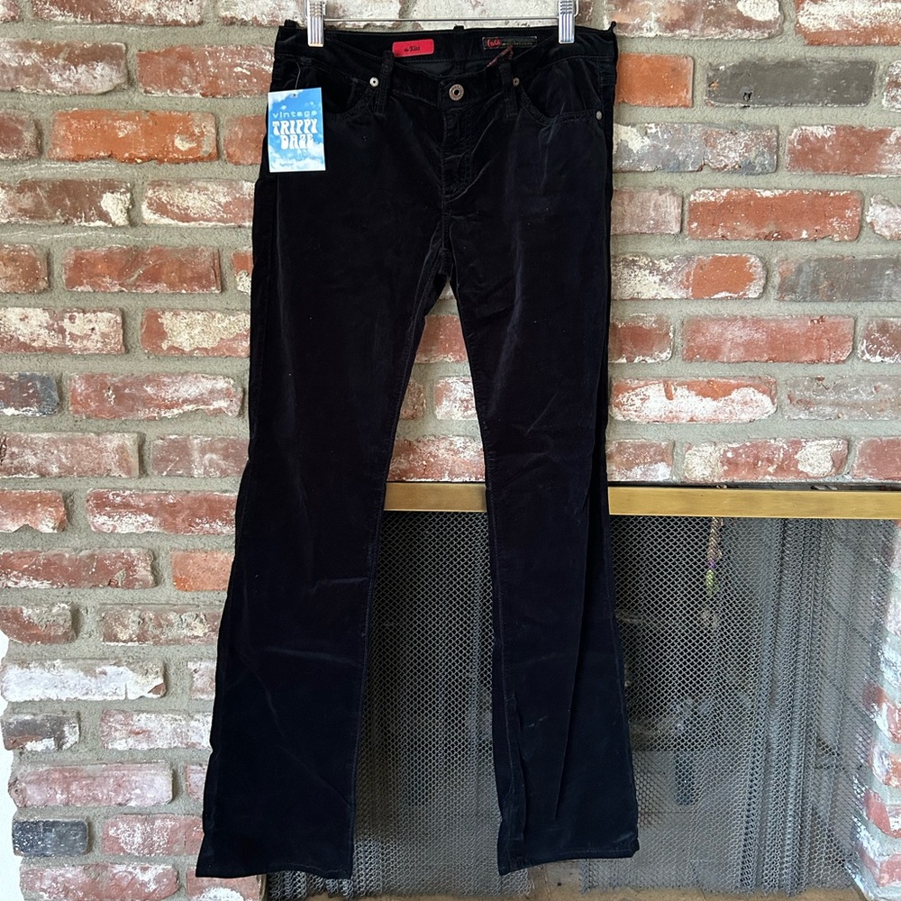 Adriano Goldschmied (AG) Black Velvet 'The Kiss' Jeans Women’s Tag Size 29R